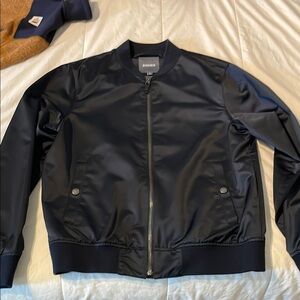 Zara Black Bomber Jacket with Ribbed Cuffs